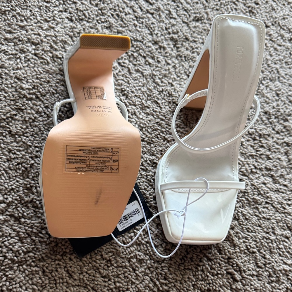 Forever 21 White Square-Toe Heels - Picture 2 of 3